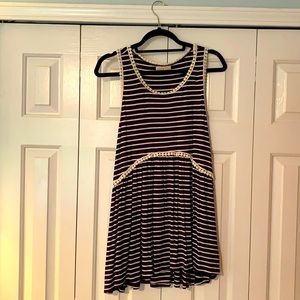 Purple and white striped top